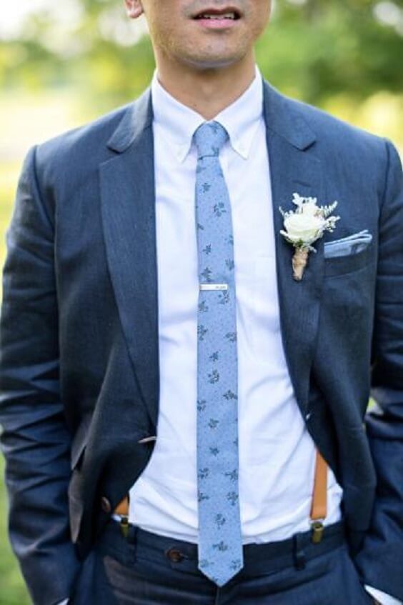 Navy Blue Suits for Blush and dusty blue wedding